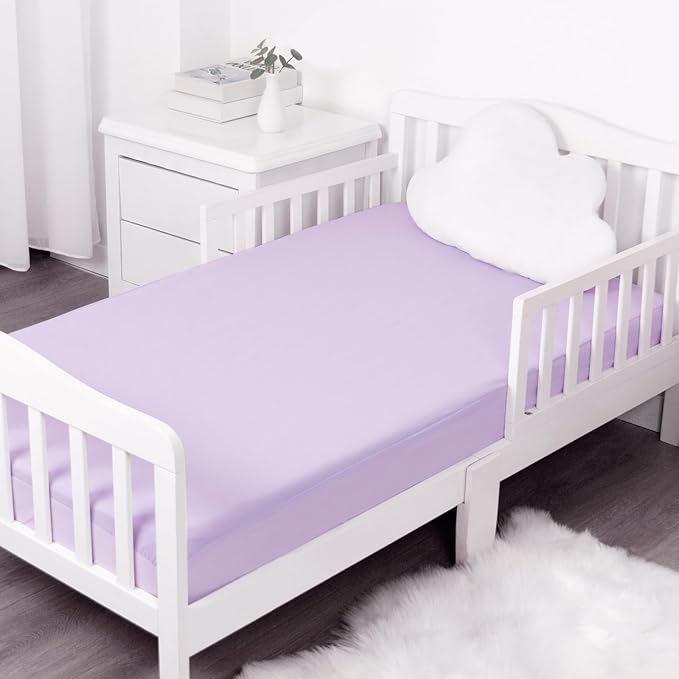 Magik & Kover Crib Sheets Girl 4 Pack, Baby Crib Sheet for Crib Mattress and Toddler Bed Mattress, Soft Breathable Fitted Kid Toddler Sheets Set for Girls, Pink & Violet