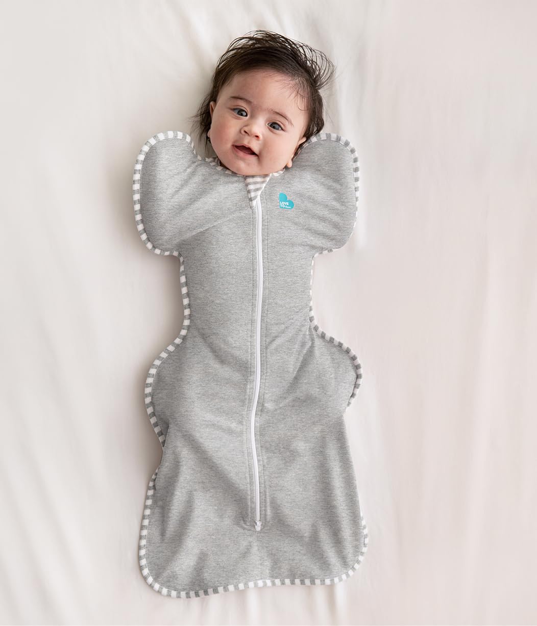 Love to Dream Swaddle UP, Baby Sleep Sack, Self-Soothing Swaddles for Newborns, Improves Sleep, Snug Fit Helps Calm Startle Reflex, New Born Essentials for Baby, 1.0 TOG, 13-19 lbs, Gray