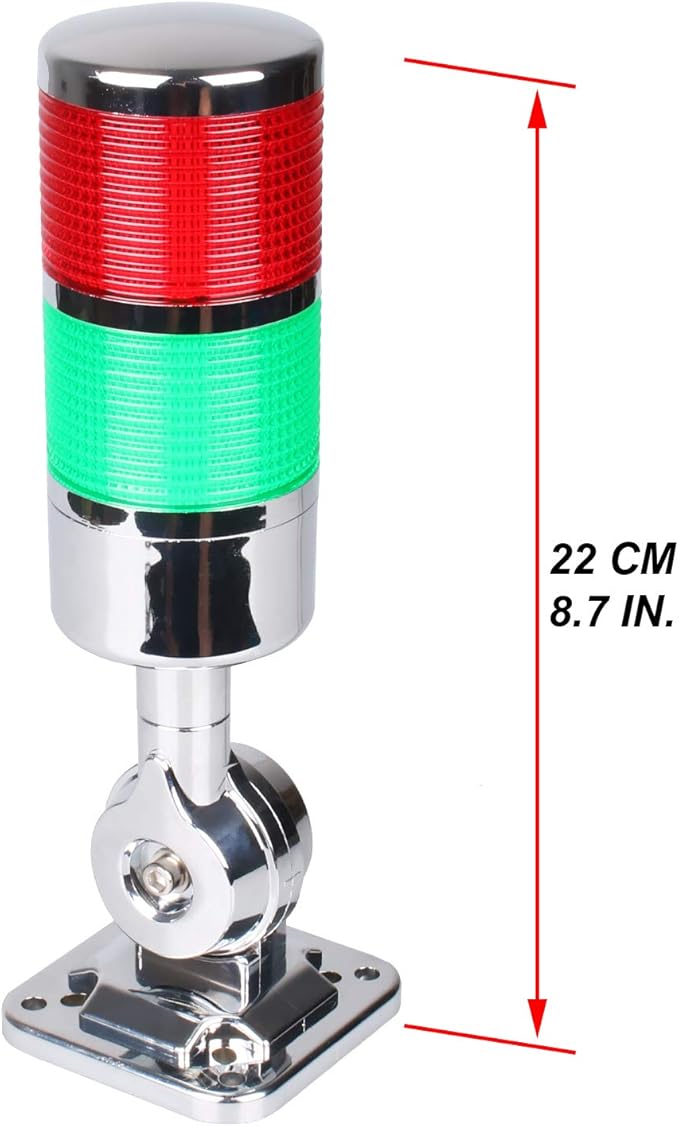 110V to 220V LED Stack Tower Lights, Industrial Warning Lights, Andon Lights, Column Signal Tower Indicator Lamp Beacon, Continuous/Flashing Light Switchable, 2 Layer (with Buzzer)