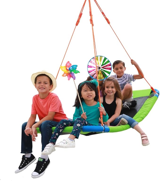 PLATPORTS Platform Swing - Large Rectangle Saucer Swing for Kids and Adults