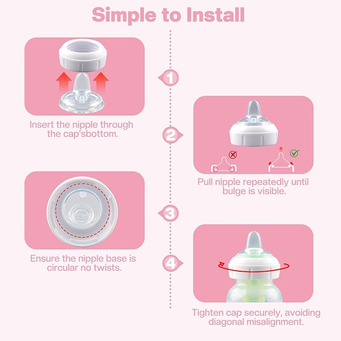 Sippy Nipple Compatible with Dr. Brown's Wide-Neck Baby Bottles & Sippy Spout Bottles