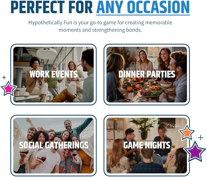Hypothetically Fun - an Icebreaker Card Game, 350 Thought-Provoking Questions for Deeper Connections & Endless Laughs - Perfect for Game Night & Gatherings, Ages 14+