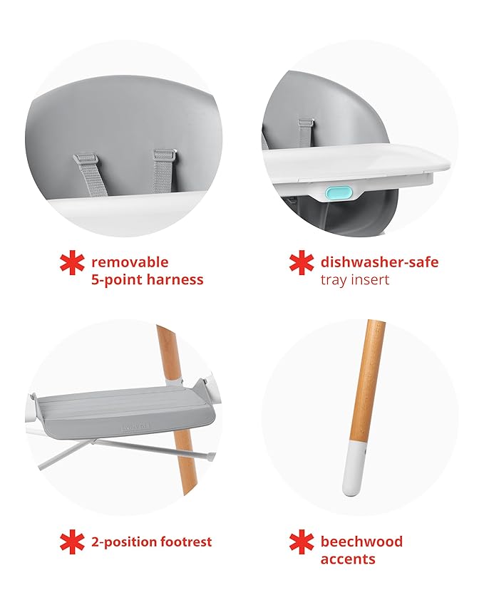 Skip Hop Baby High Chair 4-in-1 Convertible High Chair, EON, Oat