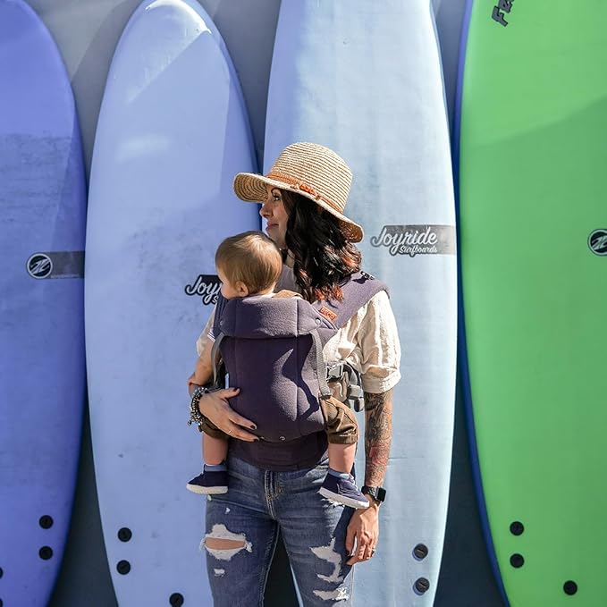 Beco Baby Carrier Gemini Newborn to Toddler - Front, Back and Hip Seat Carrier, Baby Carrier Backpack & Baby Front Carrier with Adjustable Seat, Ergonomic Baby Holder Carrier 7-35lbs (Blue Linen)