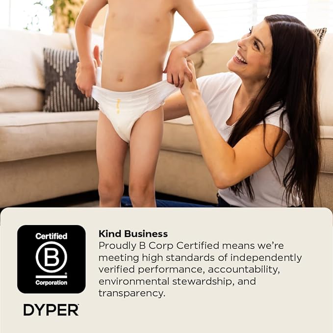DYPER Toddler Potty Training Pants Girls & Boys Size 5T-6T, Honest Ingredients, Day & Overnight, Made with Plant-Based* Materials, Hypoallergenic for Sensitive Skin, Unscented