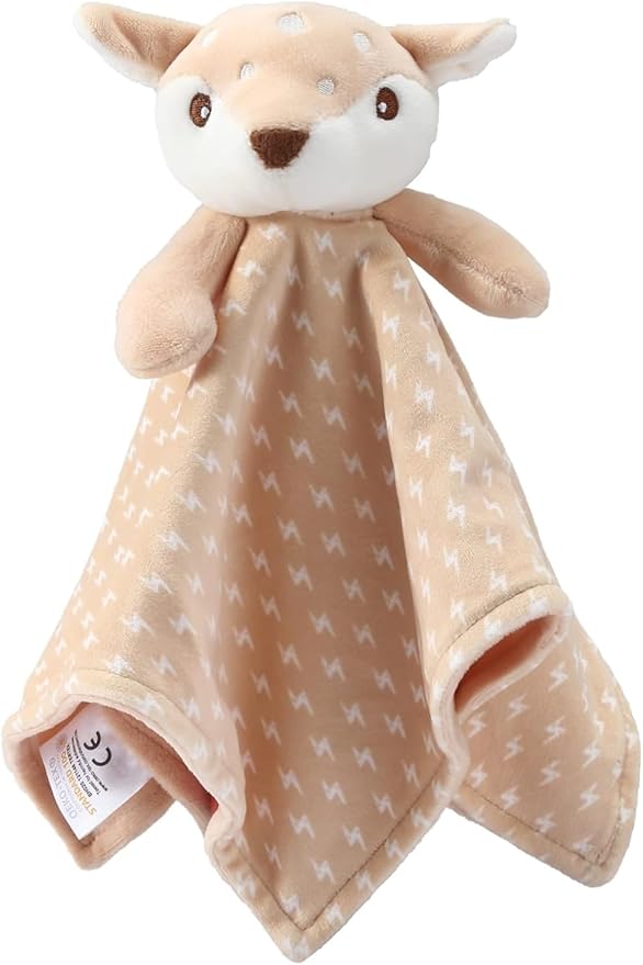 CREVENT Cozy Plush Baby Security Blanket, Loveys for Baby Girls and Boys, Birthday (Deer+Monkey)