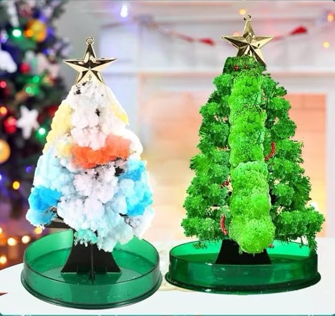 Magic Crystal Christmas Tree Kit, DIY Science Experiment, Educational Party Toy, 2 Pack 4X6.5inches
