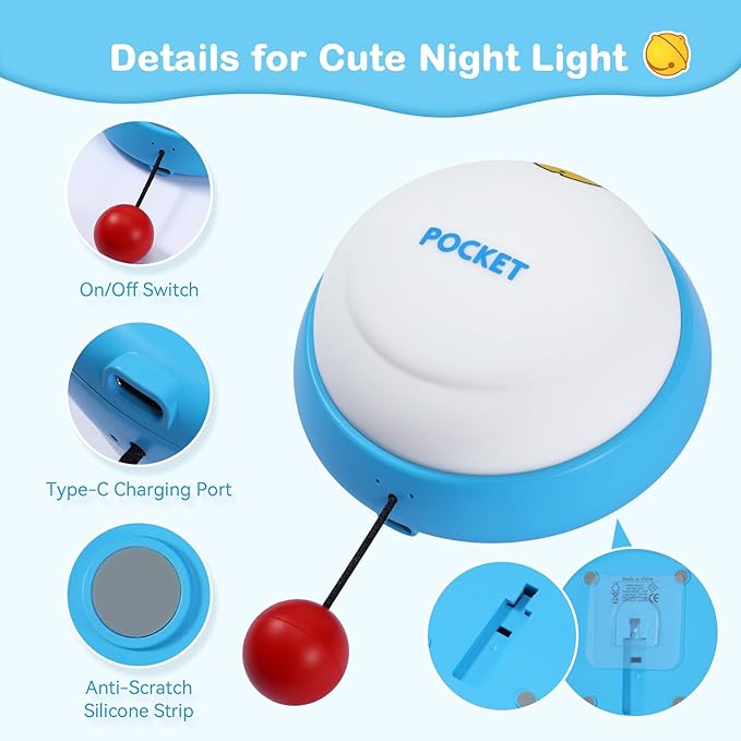 Night Light Cute for Kids, 3-Level Dimmable Night Lamp Wall Mounted, Silicone Squishy Light Up Gifts, Rechargeable Bedside Touch Lamp for Breastfeeding Toddler Baby Kids Decor
