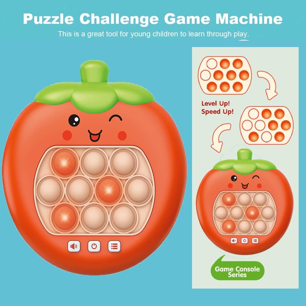 Quick Push Game Console,Pop Fidget Toys ,A Toy Game Machine That Exercises Reaction Ability and Improves Concentration | Gift Idea for Kids & Teens Boys & Girls (Strawberries)