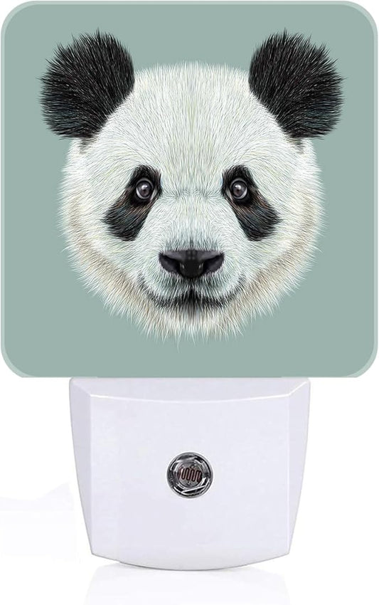 Panda Cute Face Night Light,Plug Into Wall Decor for Stairway,Hallway,Kitchen,Dusk to Dawn Sensor Nightlights for Boys/Girls/Women/Men Room Gifts