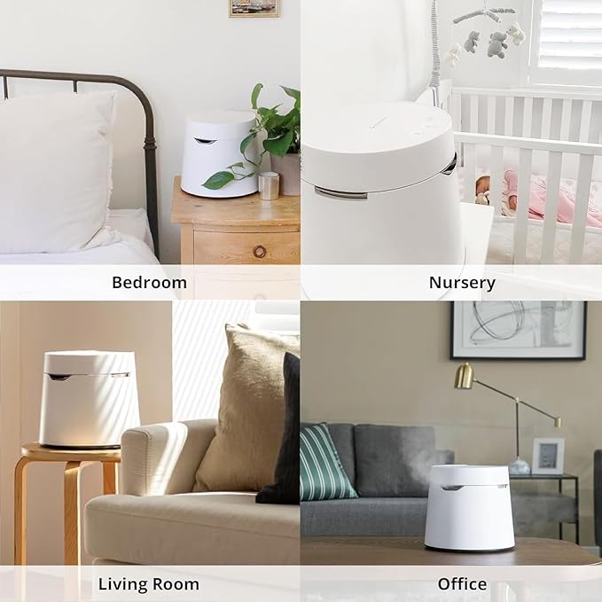 Carepod One Stainless Steel Humidifier for Large Room, Quiet & Safe for Baby, Only 3 Washable Parts & Easy to Clean, Ultrasonic Cool Mist Humidifiers for Bedroom, Filter-Free, Lasts 30Hrs (1Gal/4L)