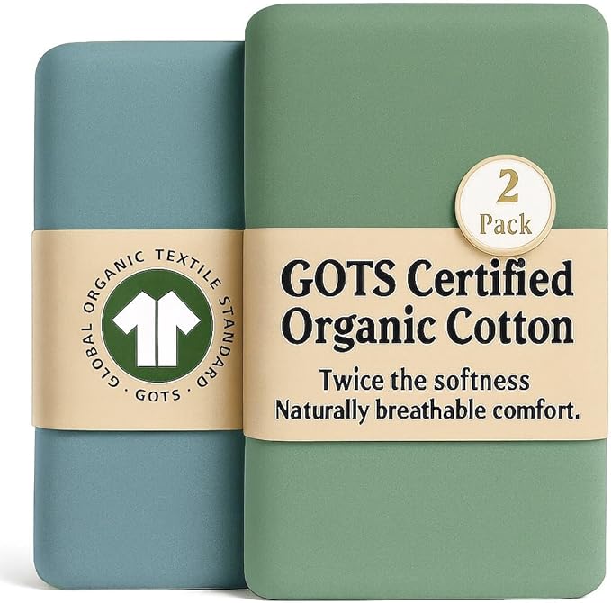 Bassinet Sheets 33x20 – Thickest GOTS Certified 100% Organic Cotton, Made in Turkey, for Baby Delight Beside Me Dreamer, Maxi-COSI Iora, 2-Pack Bedside Sleeper Rectangle Mattresses, Angelbliss Baby