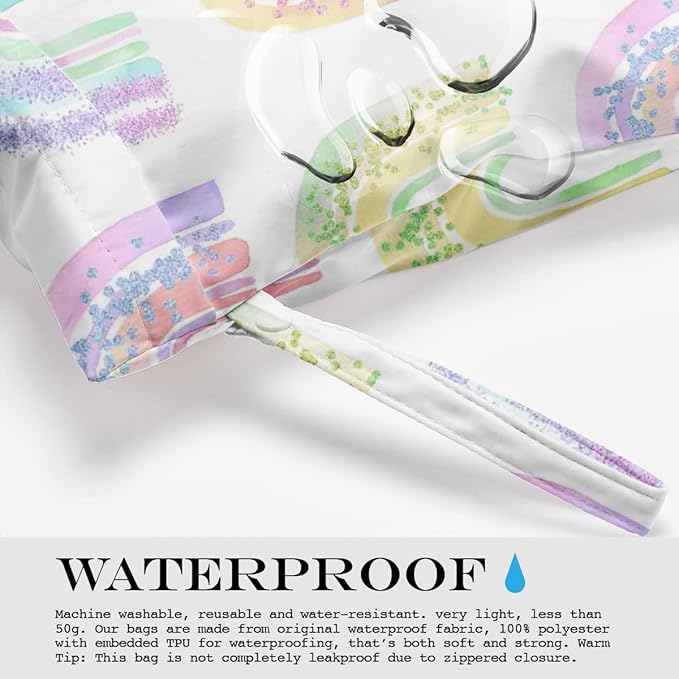 2 Pcs Wet Bag, Wet Dry Bag, Wet Bag for Swimsuit, Travel, Beach, Pool, Diapers, Dirty Yoga Gym Clothes, Toiletries, Makeup Bag, Beach Bag Ocean Starfish Anchor Decor Birthday Gift for Women.