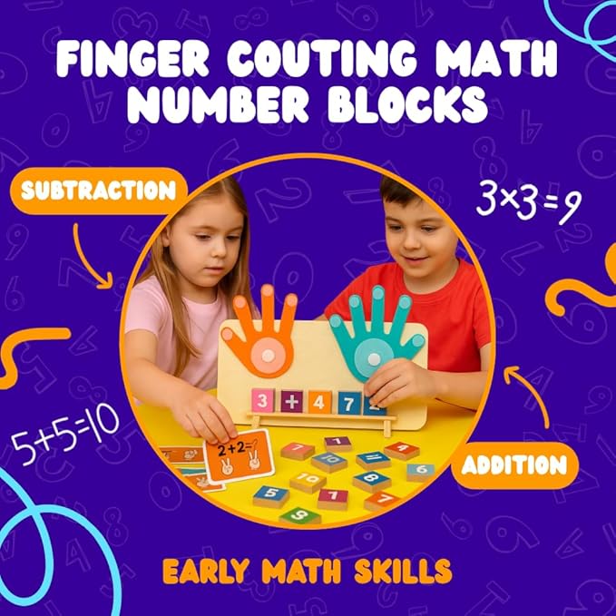 Montessori Educational Math Manipulatives Number Counting Kids 3 to 5 Homeschool Kindergarten, Interactive Learning Toy for Toddlers Preschoolers, Boys, Girls, Math Games, STEM Activities