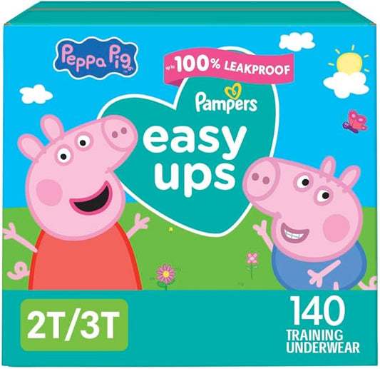 Pampers Training Pants - Easy Ups Girls & Boys - Size 2T-3T, 140 Count, Peppa Pig Potty Underwear (Packaging May Vary)