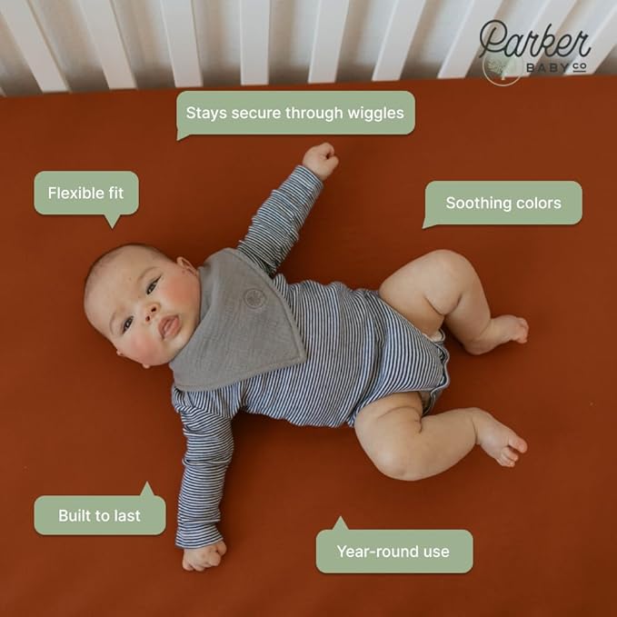 Parker Baby Soft & Durable Fitted Baby Crib Sheets | Snug Fit for Standard Crib Mattresses | Machine Washable, Fade-Resistant & Modern Nursery Designs