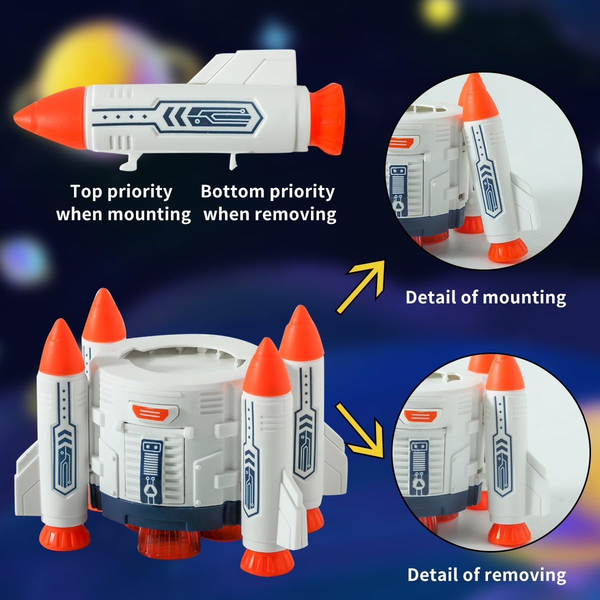 Concentration, Focus, Space Toys Rocket, Rocket Ship Toys, Astronaut Toy for Kids 3-5 Educational, ToyGift for Boys & Girls, Concentration, Educational, Concentration, Learning