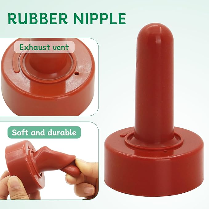 Calf Bottle Lamb Feeding Nipple 2.11 Quart Calves Nursing Feeder with a Replacement Teat for Baby Livestock Animals