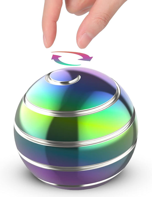 Fidget Toys for Adults Kids, 1.77" Kinetic Spinning Desk Toys for Office for Adults, Kinetic Fidget Spinner for Stocking Stuffers Toys, Party Favors Toys (1.77", Rainbow)