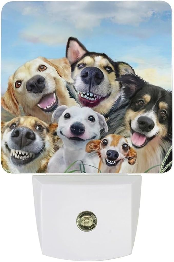Cute Dog Night Light, Plug into Wall Decor Nightlights for Bedroom, Bathroom, Hallway, Kitchen, with Dusk to Dawn Light Auto Sensors LED Night Lights for Boys Girls Women Men Room Gifts