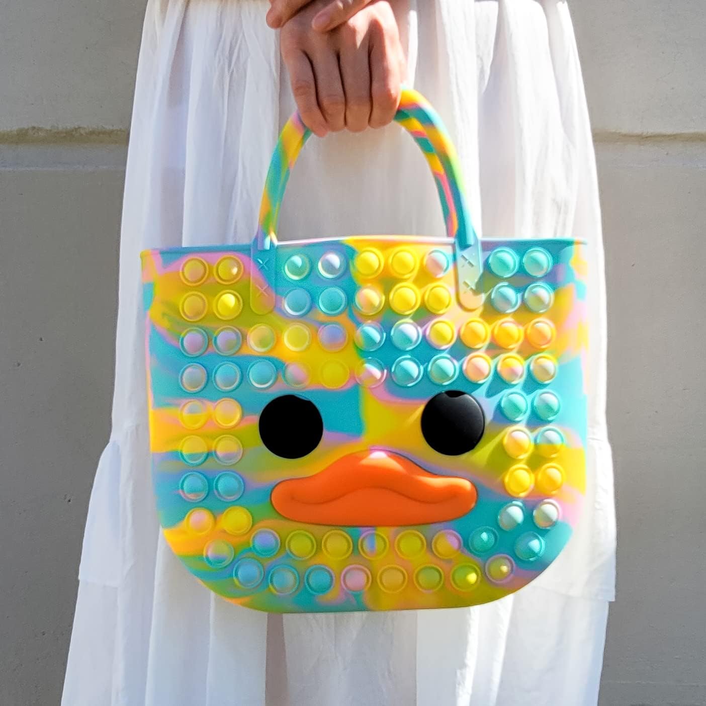 BABANA Fidget Purse for Girls - Bubble Push Pop Bag with Crazy Eyes, Silicone Fidget Handbag Toy for Kids | Birthday, Easter