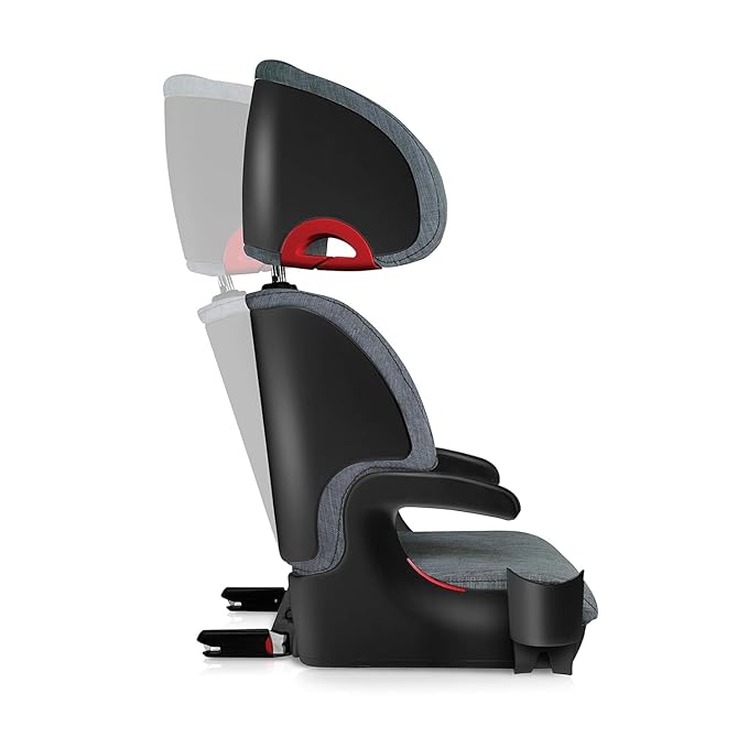 Clek Oobr High Back Booster Seat with Adjustable Headrest, Reclining Design, and Rigid LATCH System (Thunder)