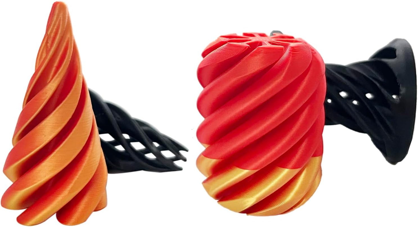Spiral Cone Fidget Toy - 2PCS, 3D Printed Spiral Cone Toy, Impossible Cone Toys, Pass Through Pyramid Fidget Toy, Mini Vortex Thread Illusion, Spiral Decompression Push Toys (Cone + Cylinder)