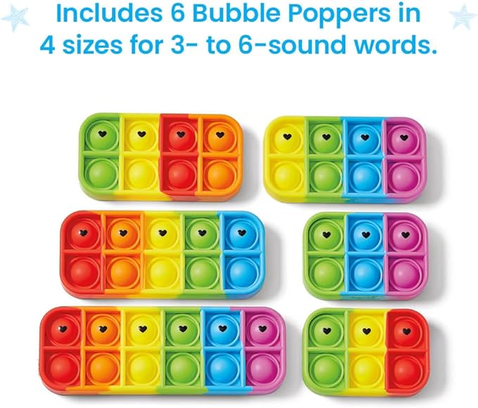 hand2mind Elkonin Box Sensory Bubble Poppers, Phonemic Awareness, Phonics Manipulatives, Science of Reading Classroom Materials, Speech Therapy Toys, Push Pop Fidget Toys for Kids, Fine Motor Tools