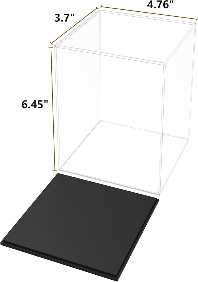 Fully Assembled Acrylic Display Case, Clear Acrylic Protector Compatible with Funko POP! 4 Inch Vinyl Figures, Countertop Alternative Glass Case for Home Storage