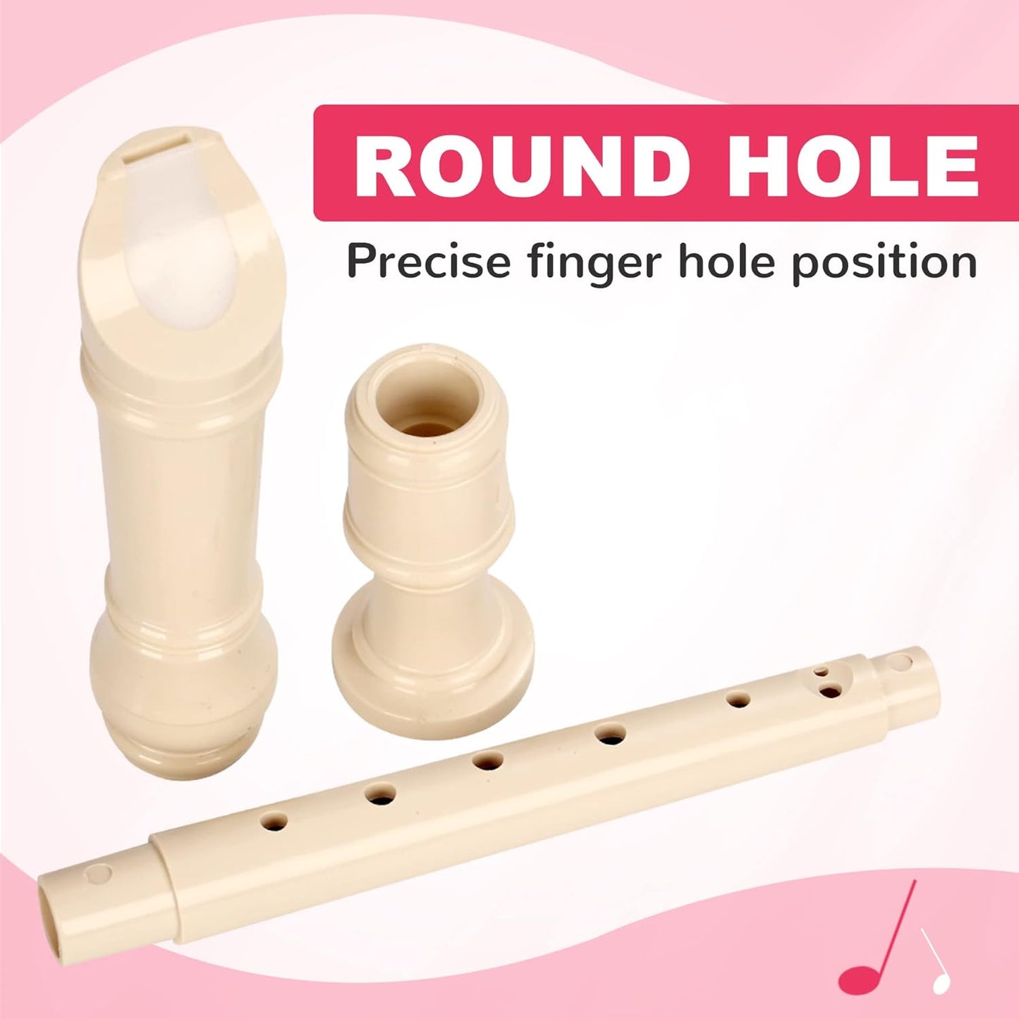 CONJURER 5Pc Soprano Recorder Instrument for Kids Student - German Fingering 8 Hole Flute ABS Descant Recorders for Beginners with Cleaning Rod and Bag for Kids over 3 Years Old