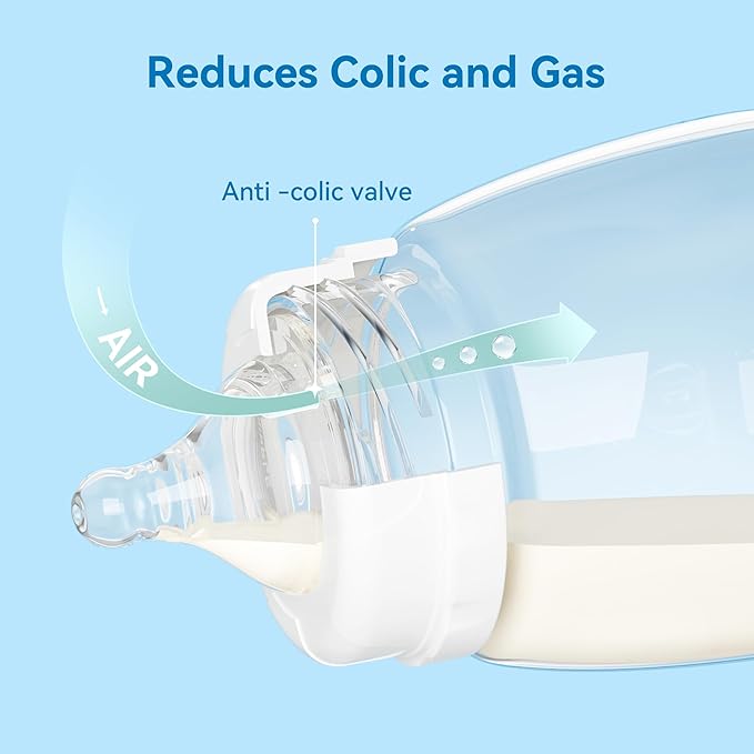 Bottle Nipples Medium-Fast Nipple Level 3, 6m+, Compatible with Wide-Neck Baby Bottle, 9 Count