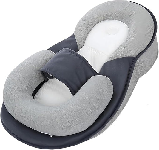 Baby Wedge Pillow for Newborn, Baby Lounger Pillow, Acid Reflux Breastfeeding Pillow for Reducing Spit-Up, with Safety Strap