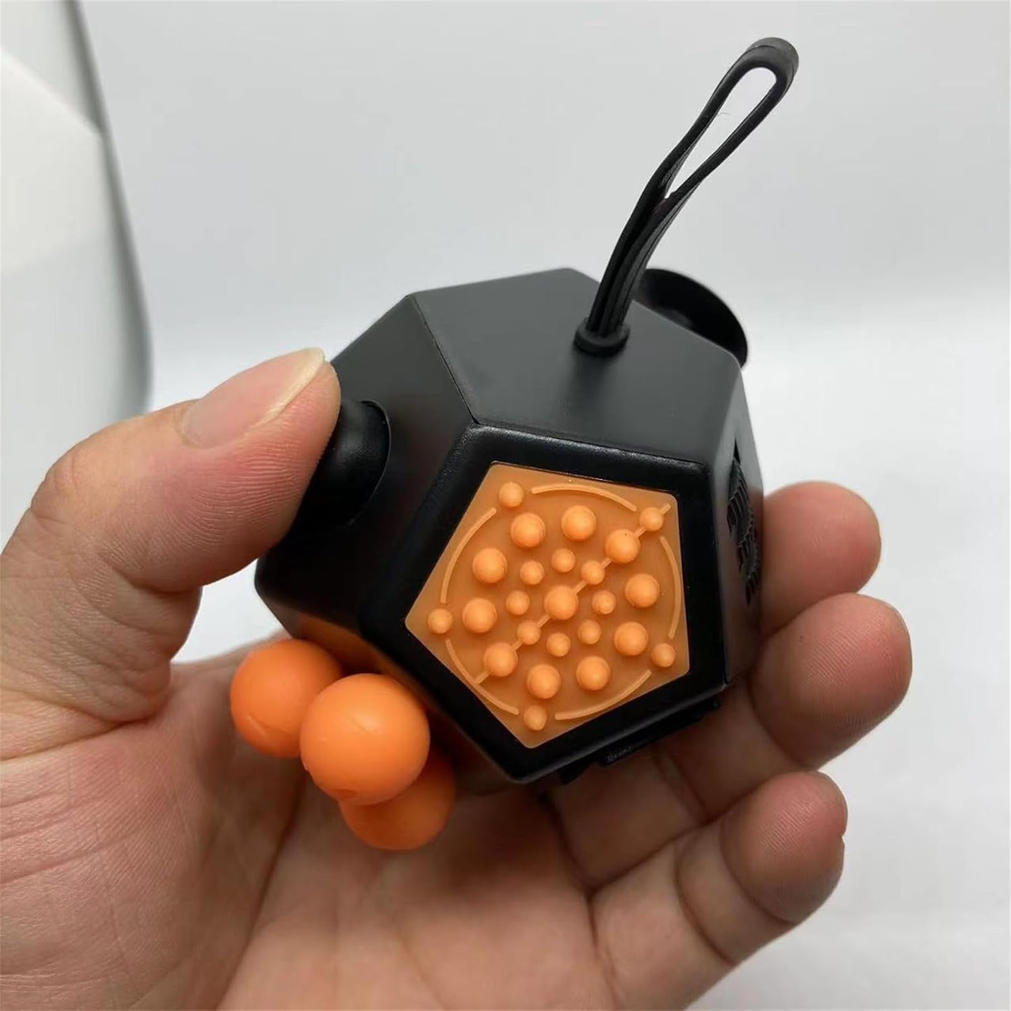 Fidget Toys Cube Relieve Stress Anti Anxious Depression 12-Sided Cube for Children and Adults with ADHD ADD OCD Autism Creative Toy (Black-A1)