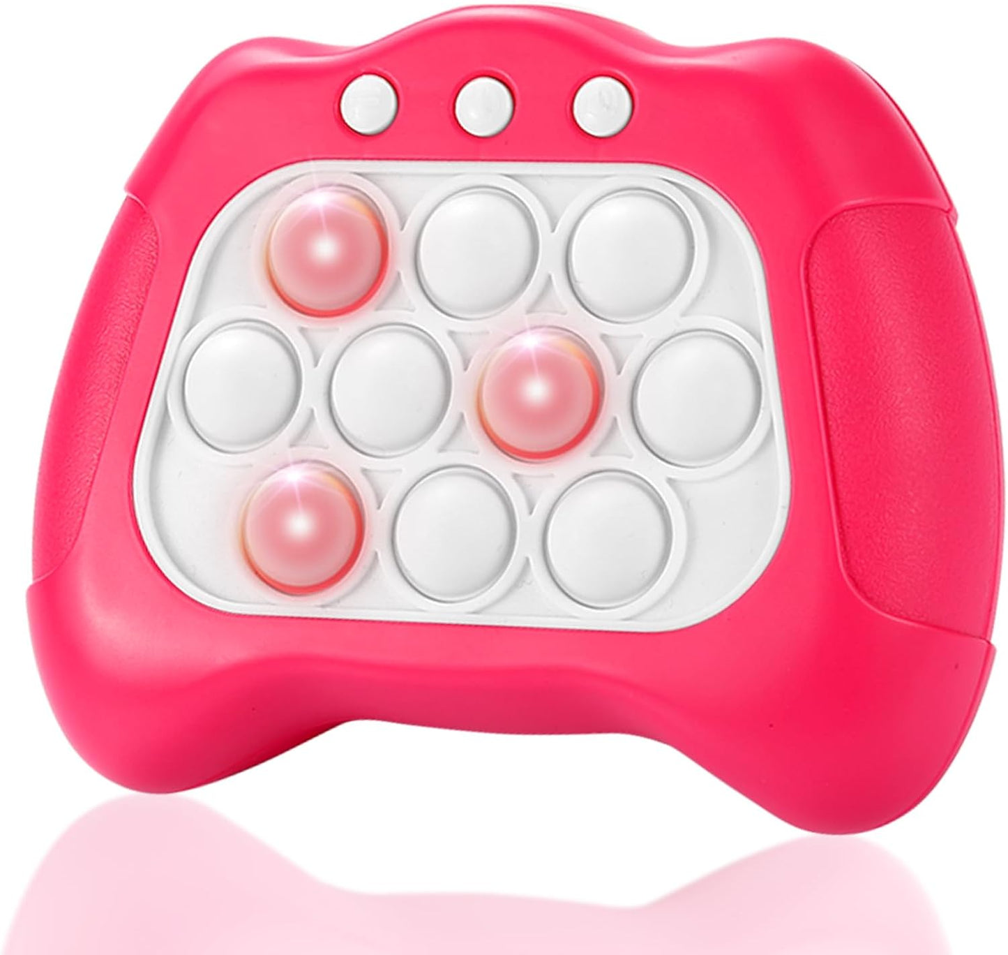 Quick Push Bubble Game,Popping Game Light up Pop Fidget Toy for Kids,Fast Push Console Game for Ages 3-12 for Boys and Girls,Handheld Puzzle Game Sensory Toys (Pink Universal)