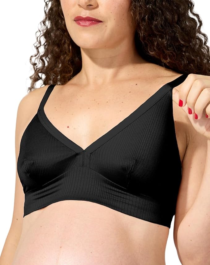 Bodily The Effortless Bra for Pregnancy, Postpartum & Nursing, Soft, Seamless, Stretchy & Wireless Pull-Down Maternity Bra