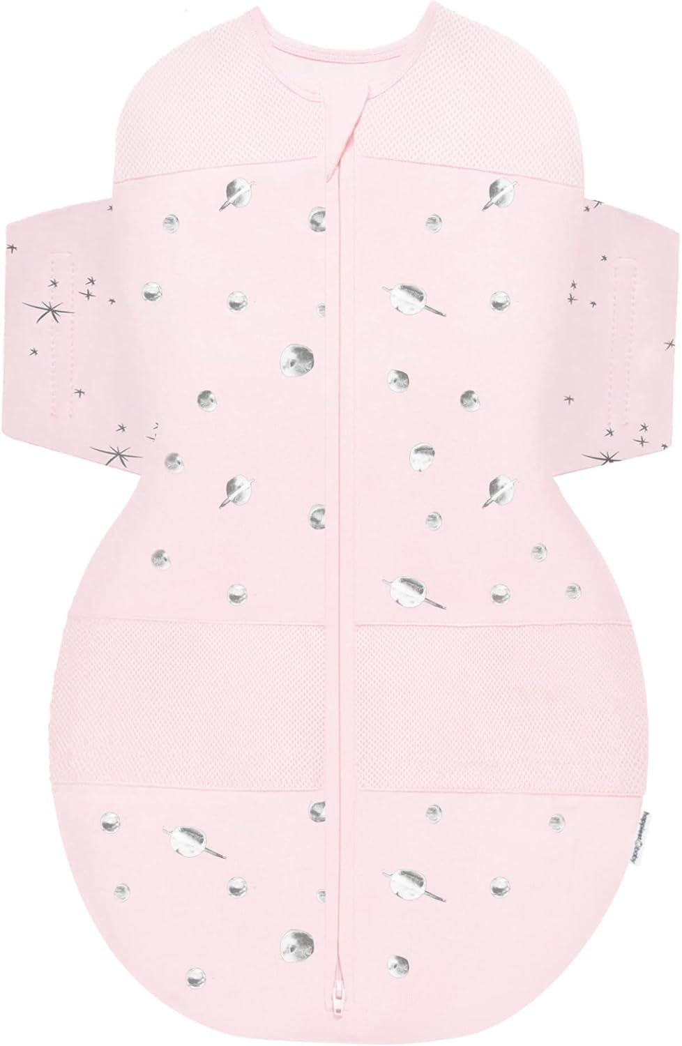 Happiest Baby SNOO Sleep Sack - 100% Organic Cotton Baby Swaddle Blanket - Doctor Designed Promotes Healthy Hip Development (Rose Planets, Large)