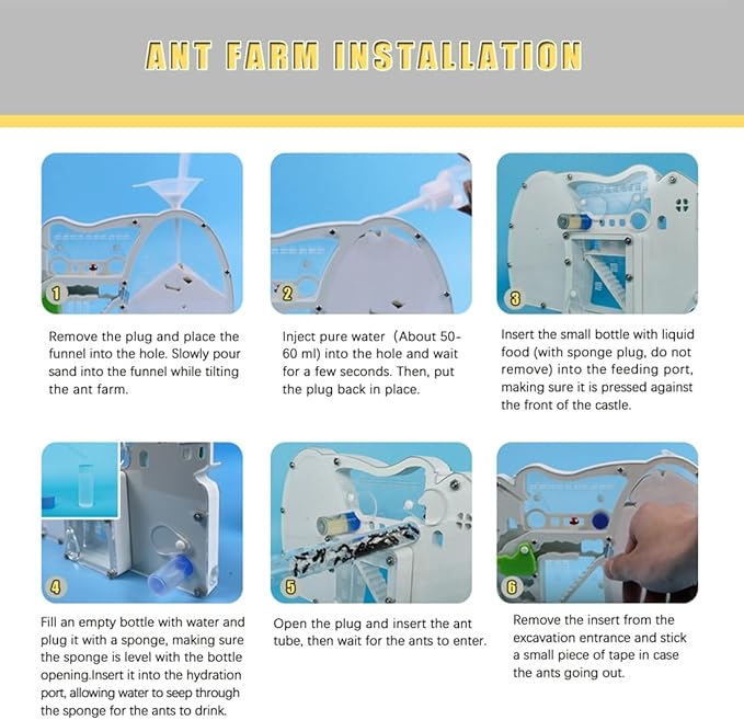 Ant Farm Castle, Sand Ant Colony Observation Kit, Ant Viewing Habitat Science Kit, Educational & Learning Science Kit for Kids, Adults, Student…