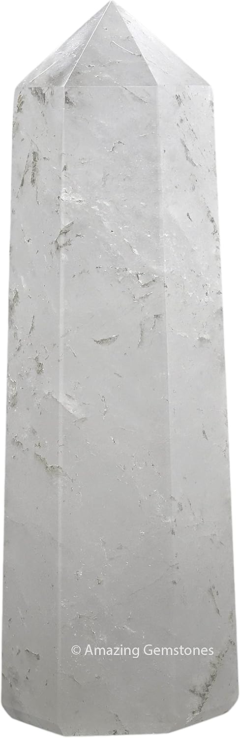 Amazing Gemstone Large Clear Quartz Crystal Towers ~ Natural Healing Crystal Point Obelisk for Reiki Healing and Crystal Grid (5.5 to 6 INCH)