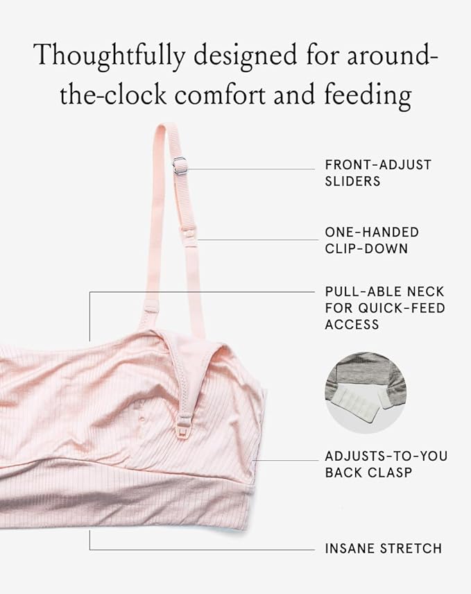 Bodily Everything Bra for Pregnancy, Nursing & Breastfeeding, Soft, Stretchy, Maternity & Sleep Bra with Nursing Access