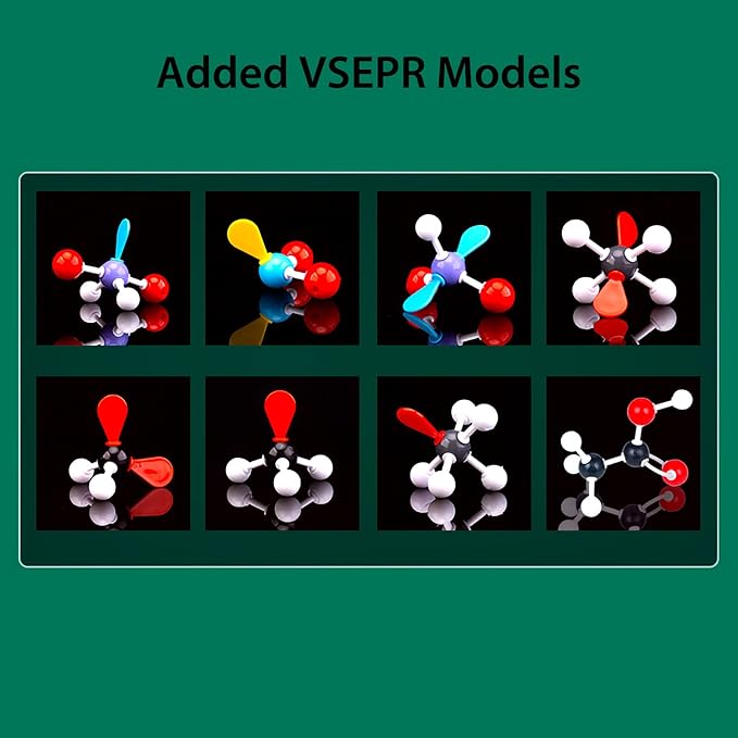 Organic Chemistry Molecular Model Kit 206pc Middle,High School Supplies, Educational Science Set Gift for Student to Learn Structure and Reactions