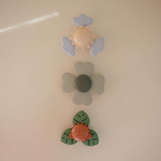 mushie Lucky Suction Spinner Toy | Toddler Sensory Toys for Bath & Play