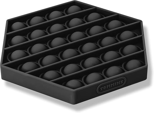 TOMMIKE Hexagon Push Pop Fidget Toy Bubble Sensory for Anxiety & Stress Relief Special Needs Autism Learning Office School Game Crafts Kids Adults (Black)