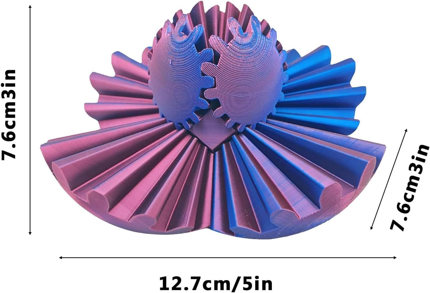 Gear Ball,3D Printed Gear Ball Spin Ball OR Cube Fidget Toy, Gear Sphere, Gear Ball Fidget Toy, Gear Toy for Stress and Anxiety Relaxing Fidget Toy,Laser Purple