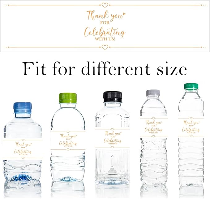 100PCS Wedding Water Bottle Labels Waterproof Greenery Floral Wraps Sticker for Water Bottle Baby Shower Bottle Label for Bridal Shower Party Thanks A15