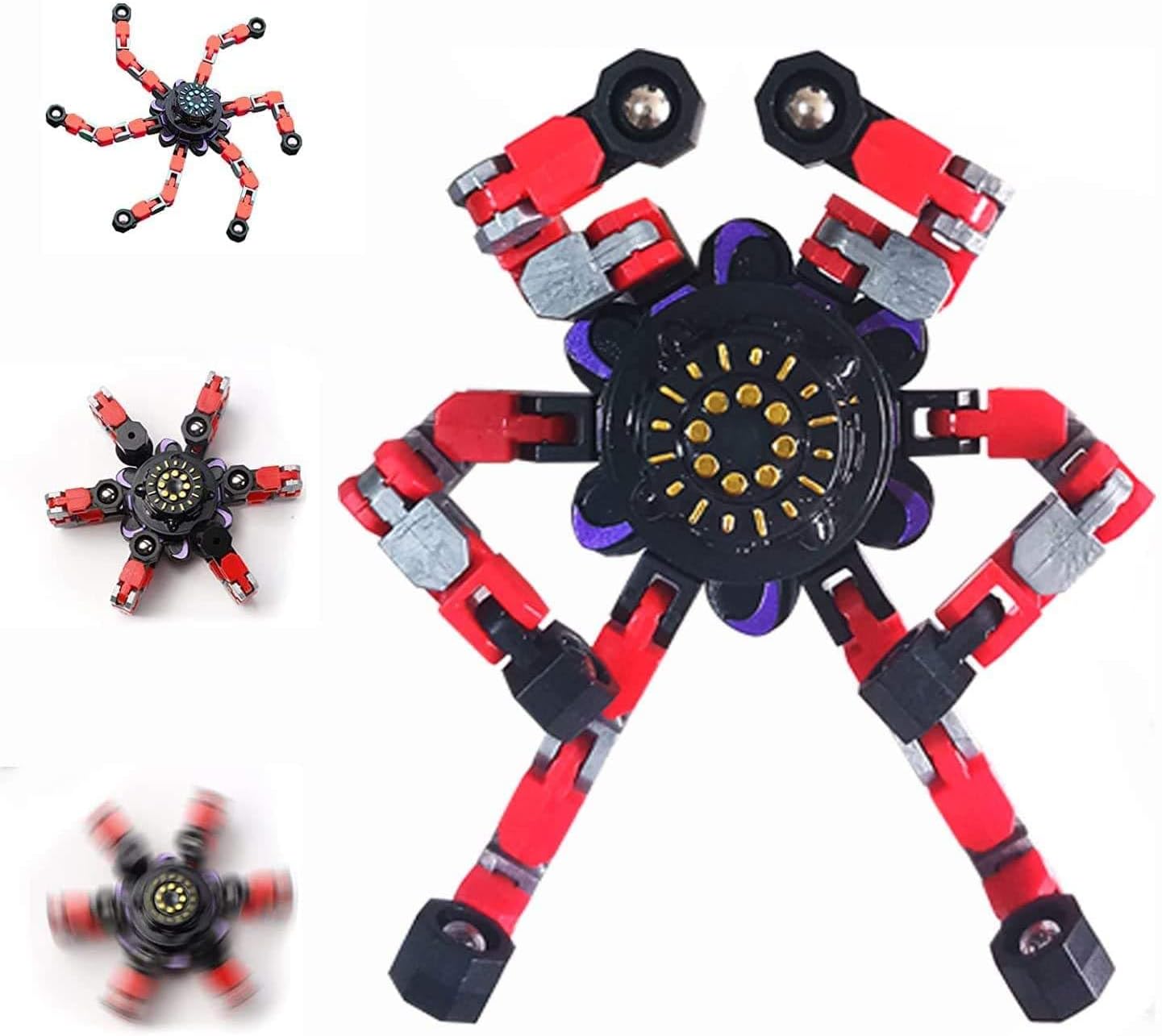 2024 New Fidget Toy Robot Spinners Sensory Toy (Red), Small