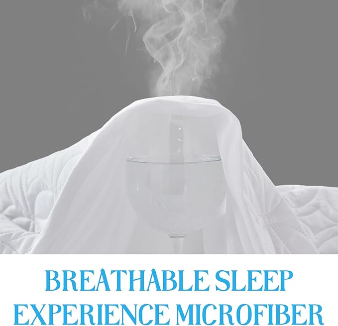 BEDLORE Waterproof Mattress Protector, Queen Size Noiseless Mattress Pad with Deep Pocket 6"-18" Depth, Soft Breathable Bed Mattress Cover Washable for Home, Bedroom, Hotel (White)