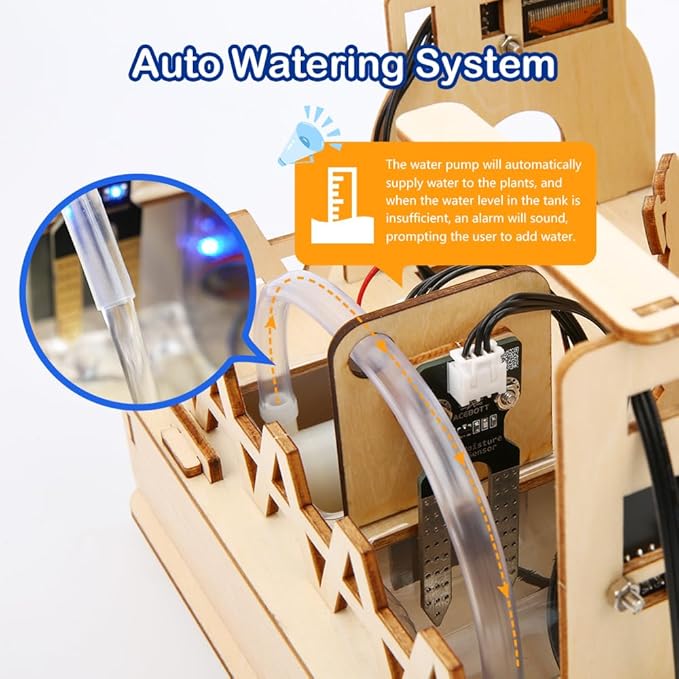 ACEBOTT ESP32 IOT Smart Farm Kit Compatible with Arduino/Scratch, STEM Kit Coding Kit with APP Control, Stem Toys Wooden House Building kit, STEM Educational kit for Kids 12+