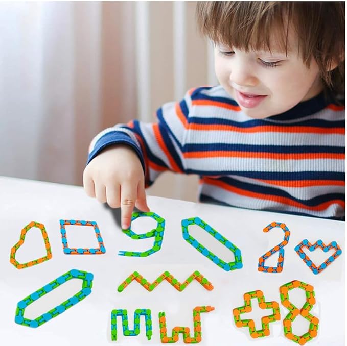 120Pcs Wacky Tracks Snap Click Toys for Party Favors, Snake Puzzles Fidget Bulk Toys for School Classroom Prize, Goodie Bag Stocking Stuffers, Christmas Easter Thanksgiving Gifts for Kids Students