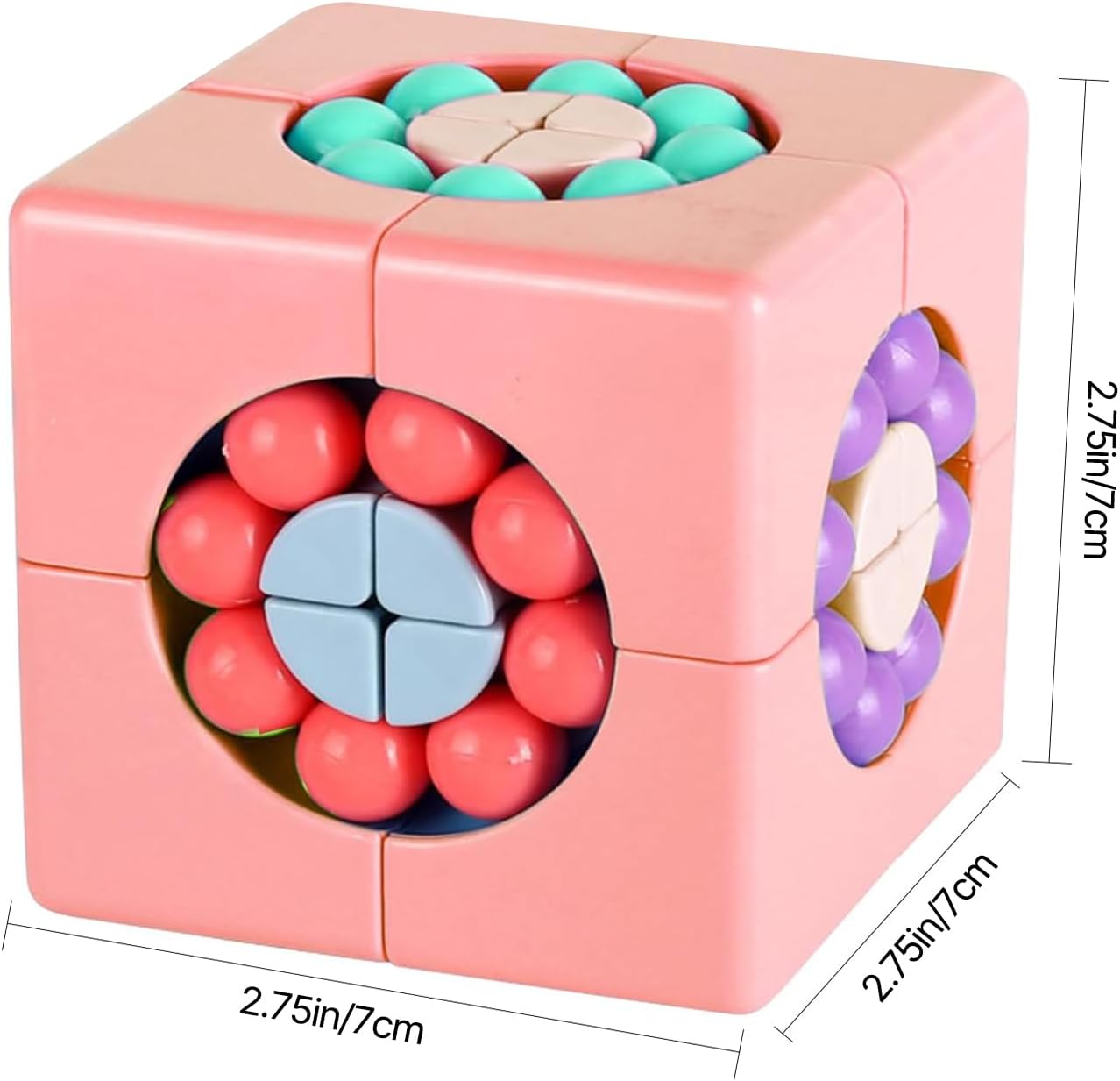 YUDANSI Magic Bean Puzzle Toy, Rotating Cube Magic Bean Educational Puzzle, Magic Ball Brain Teaser STEM Game, Prize or Gift for Kids Boy Girl Age 3+, Teens and Adult for Birthday New Year