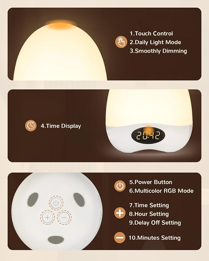 Portable Night Light for Kids Babies,Egg Light for Nursery for Breastfeeding,Dimmable Baby Night Light with Timer & RGB,Safe & Harmless,Protects Baby’s Eyes for Night Feeding